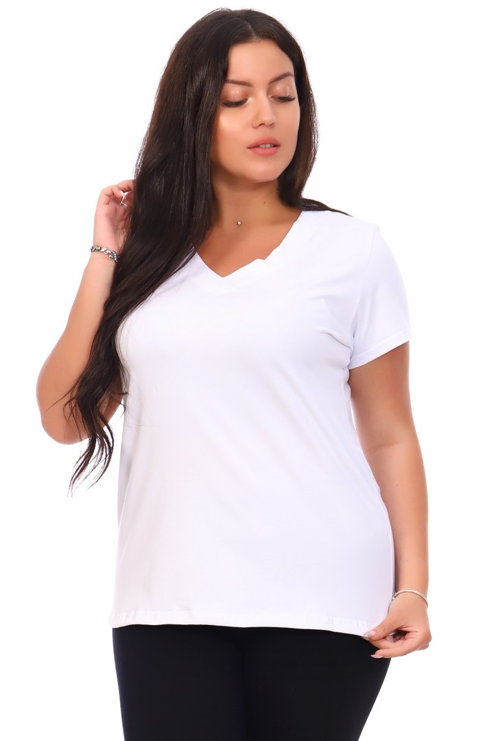Фото товара 20401, белая блуза из плотного хлопка